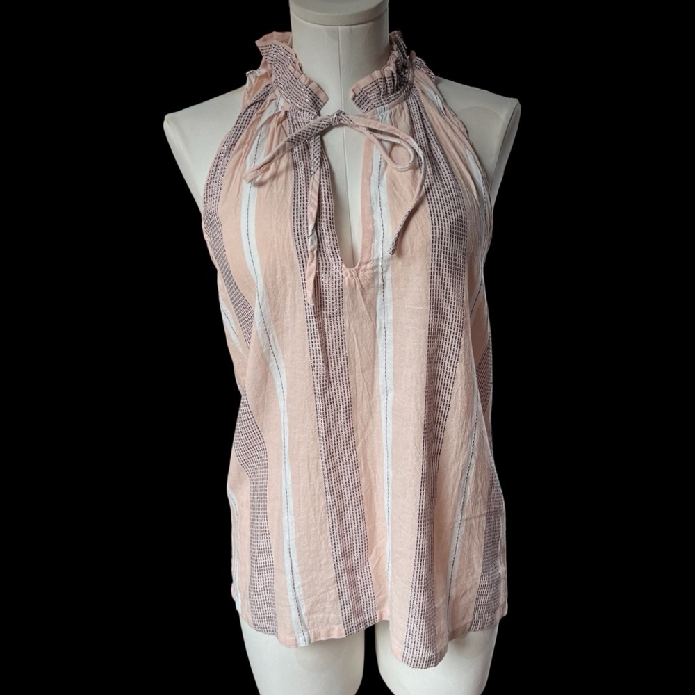 4Our Dreamers Sleeveless V Neck ruffled tank top